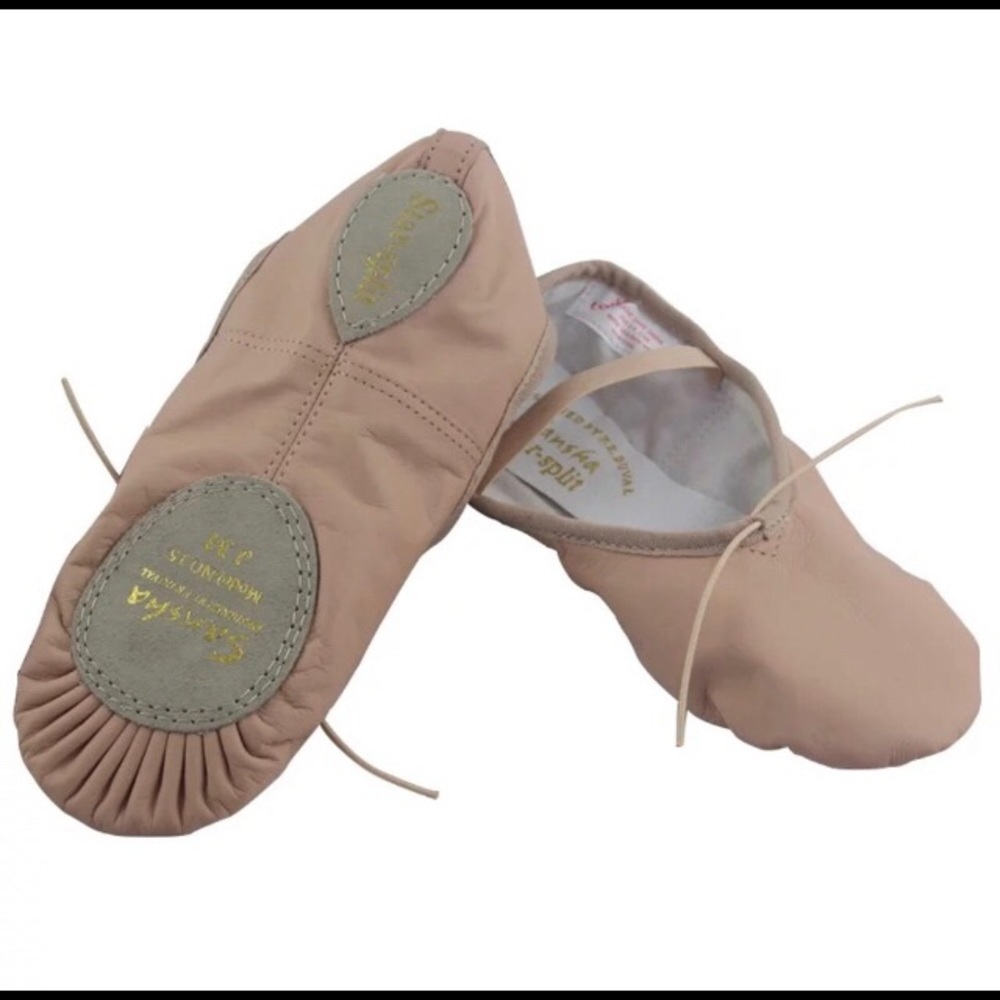 Sansha Girls Leather Ballet Shoes new size 1.5